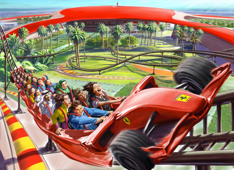 Illustration for article titled The World’s Fastest Roller Coaster is a Ferrari